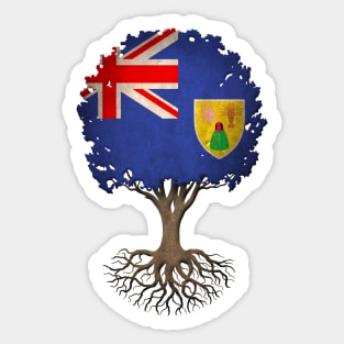 Tree of Life with Turks and Caicos Flag Sticker